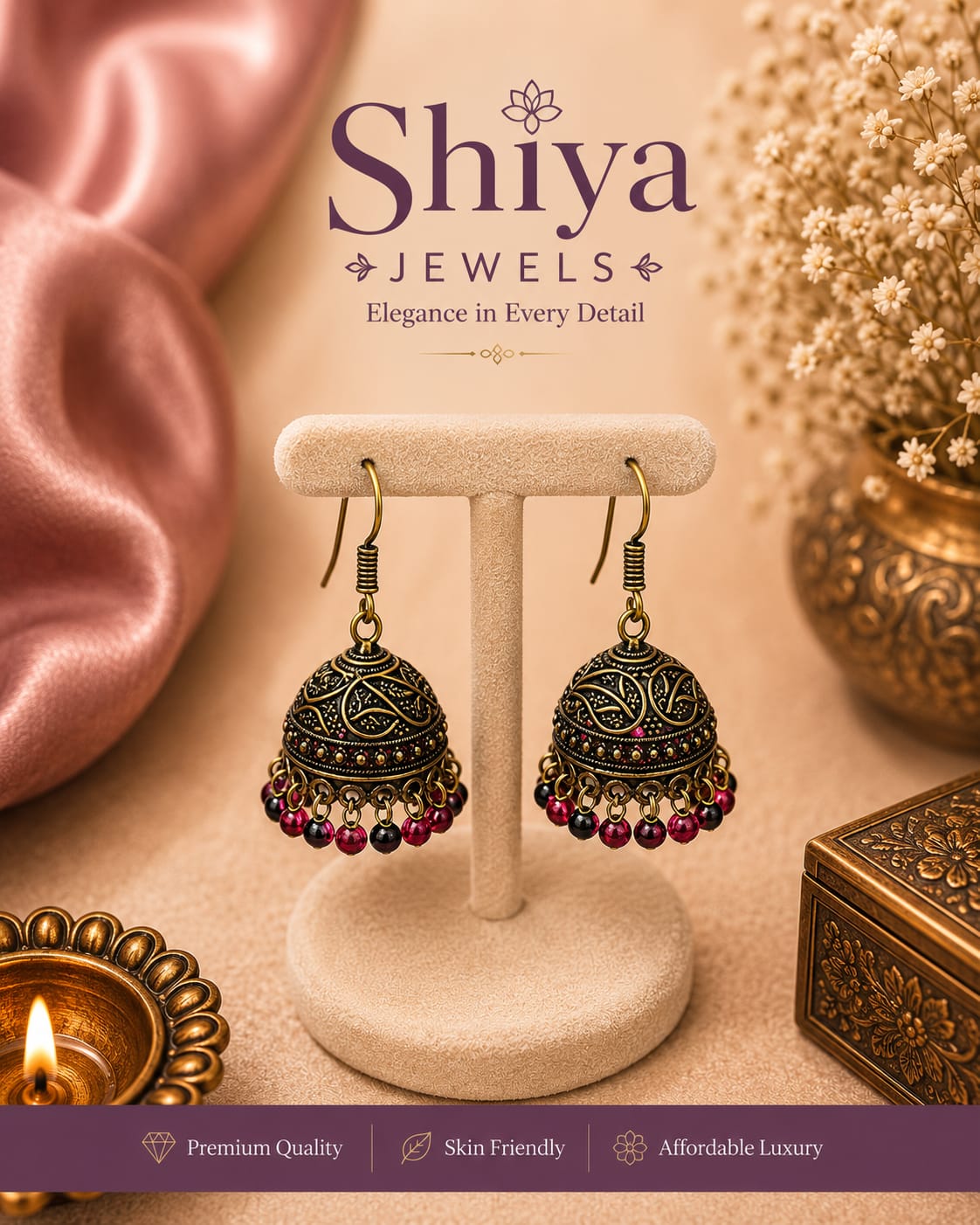 Brass Hanging jhumkas