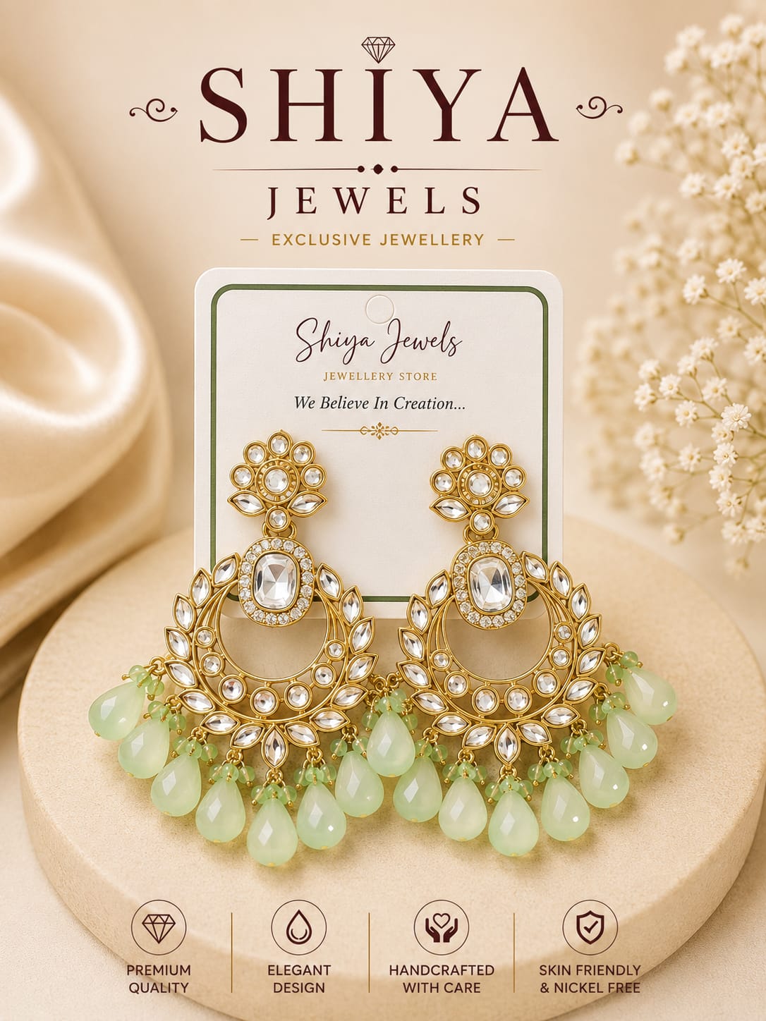 Beads Chandbali Ethnic Earrings