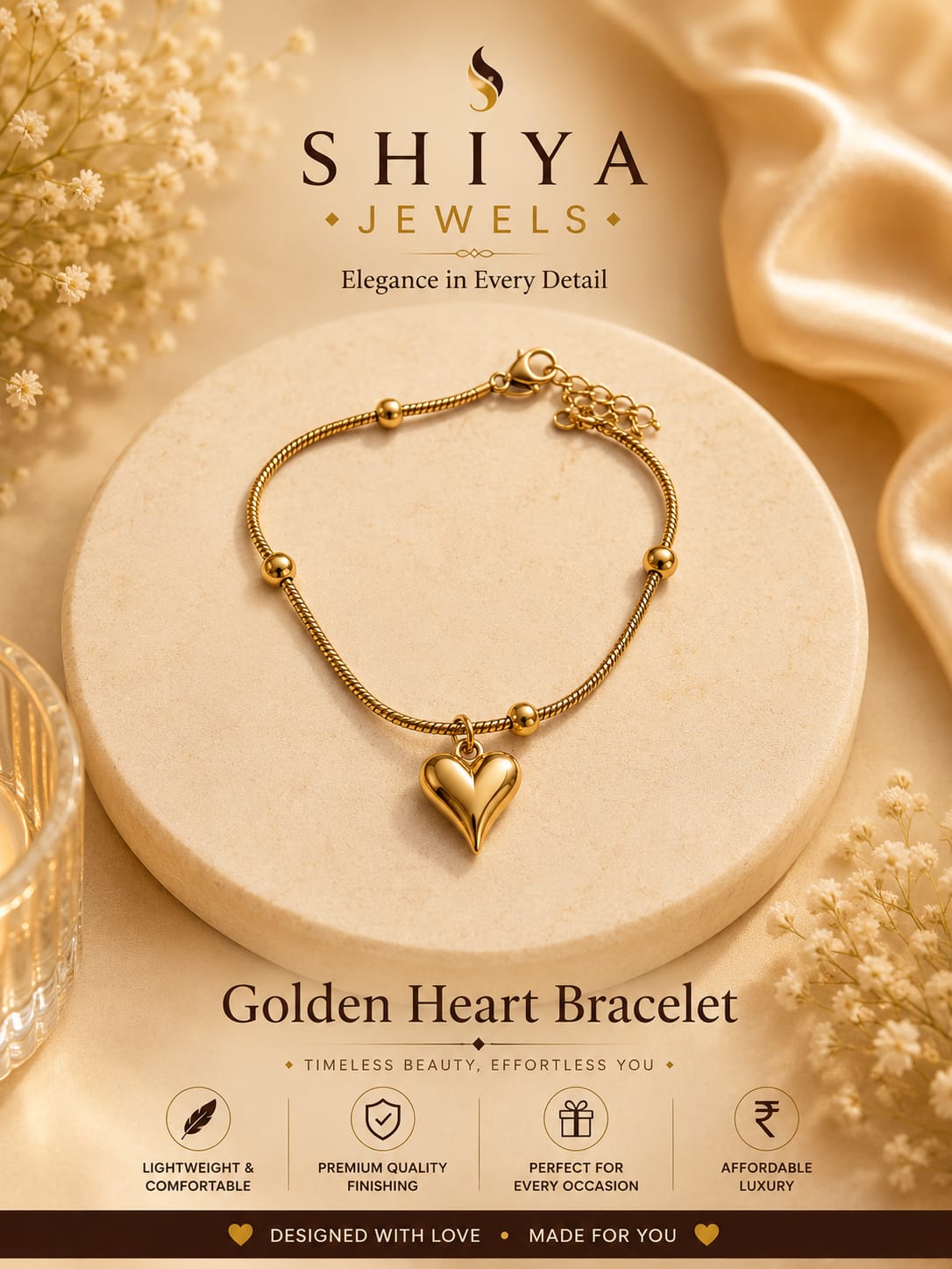 Golden Heart Bracelet