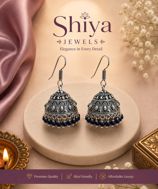 Silver Brass hanging Jhumkas