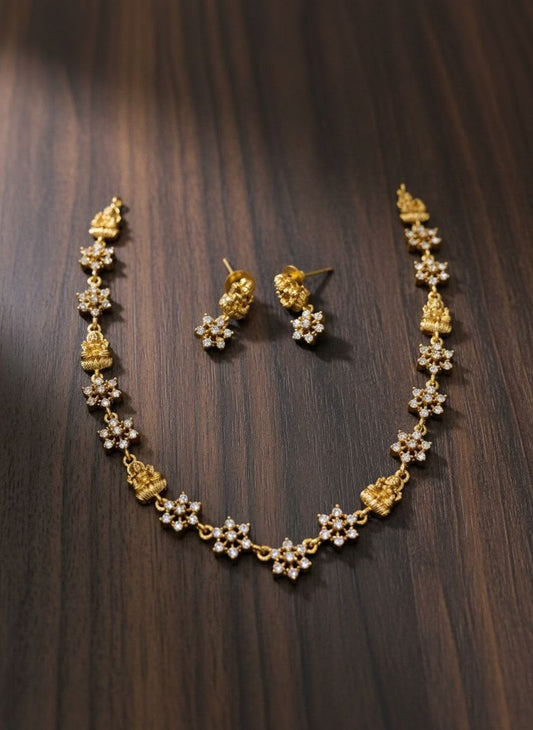 Lakshmi Floral Temple Jewelry set by Shiya Jewels