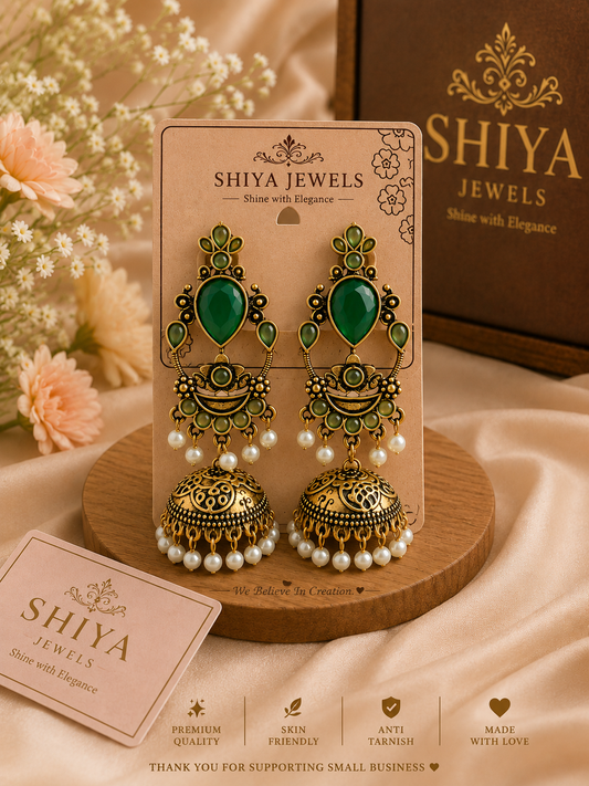 Navratri copper color jhumkas