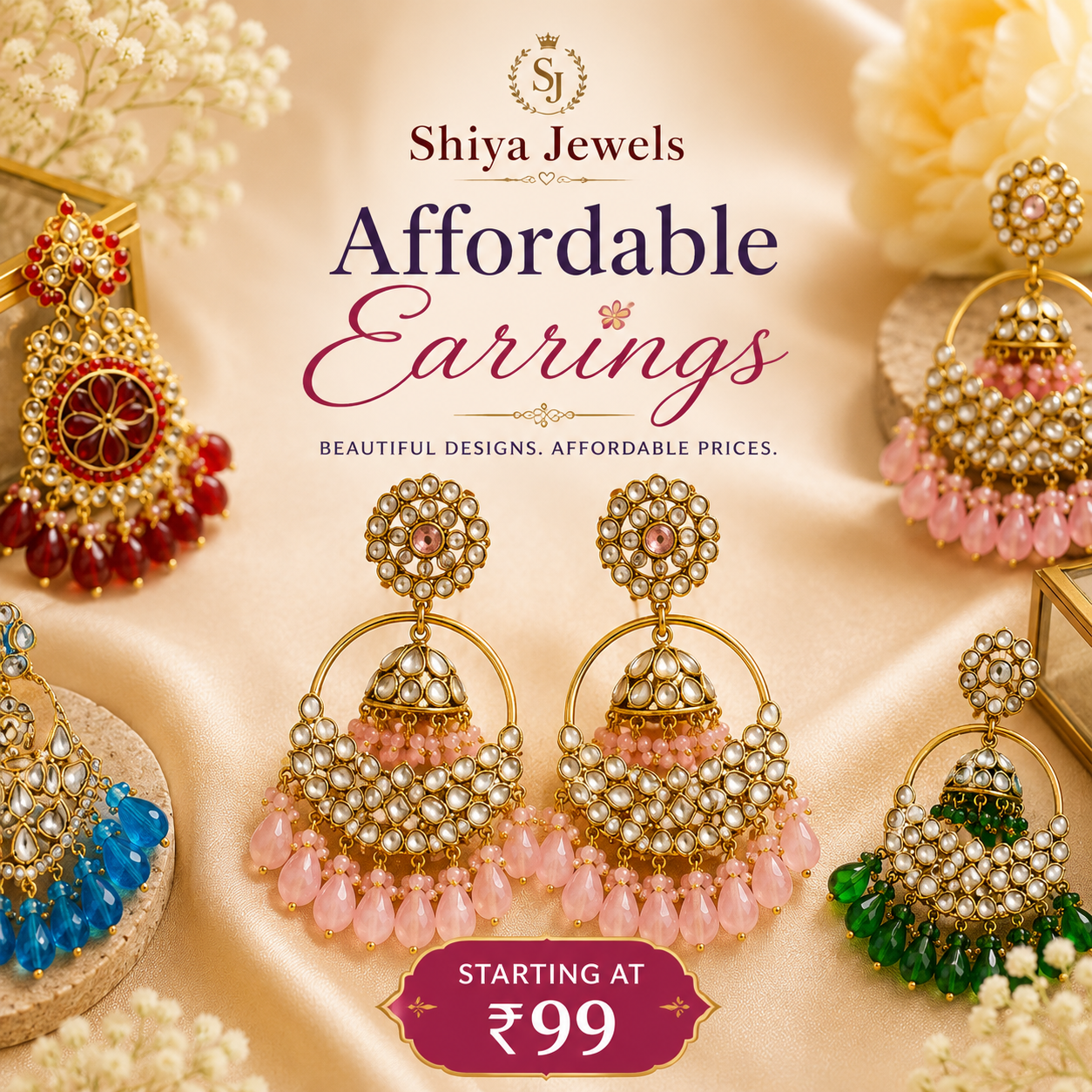 Affordable earrings for women by Shiya Jewels