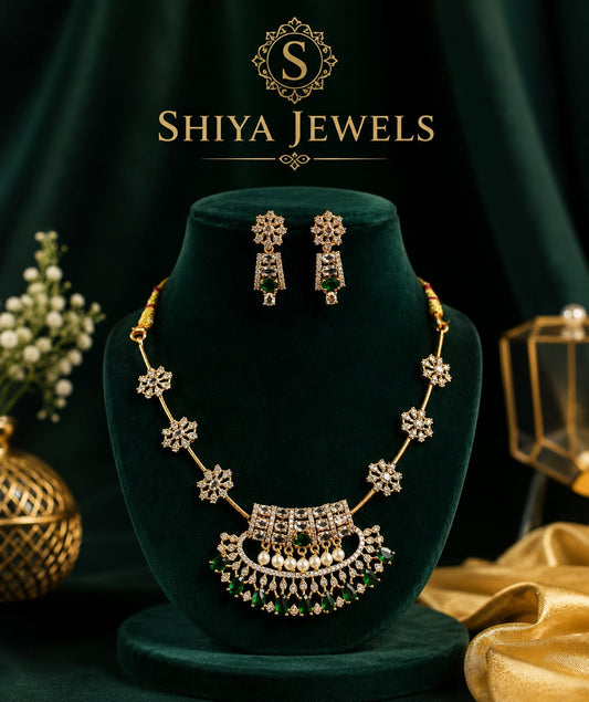 AD Floral Chocker Set By Shiya Jewels