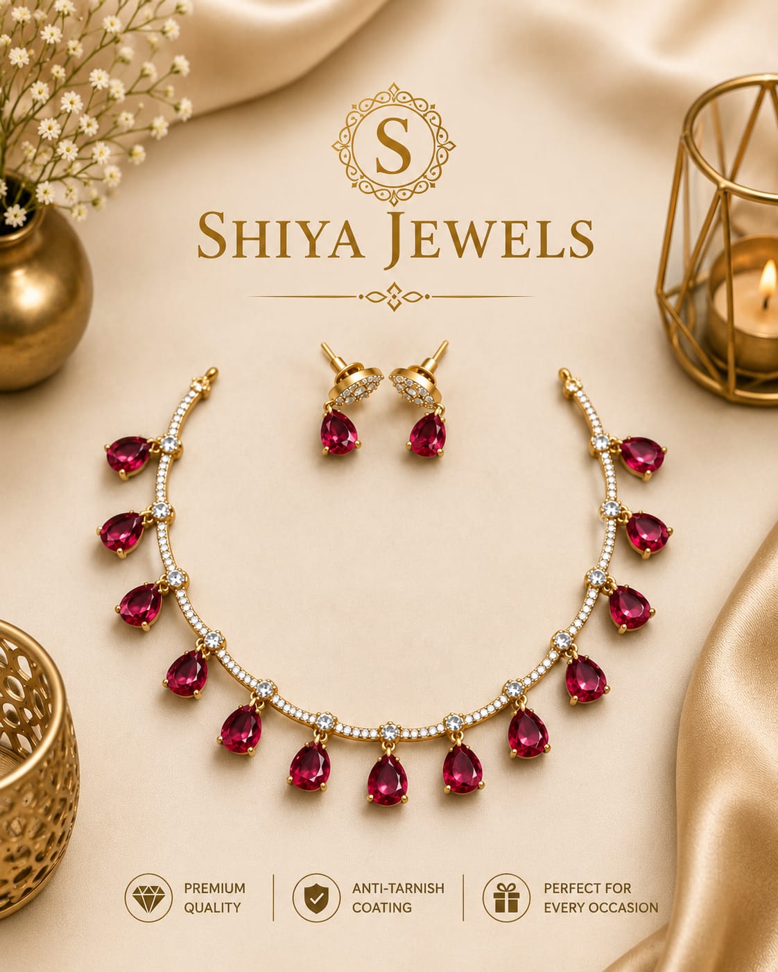 AD DROP Necklace Set By Shiya Jewels