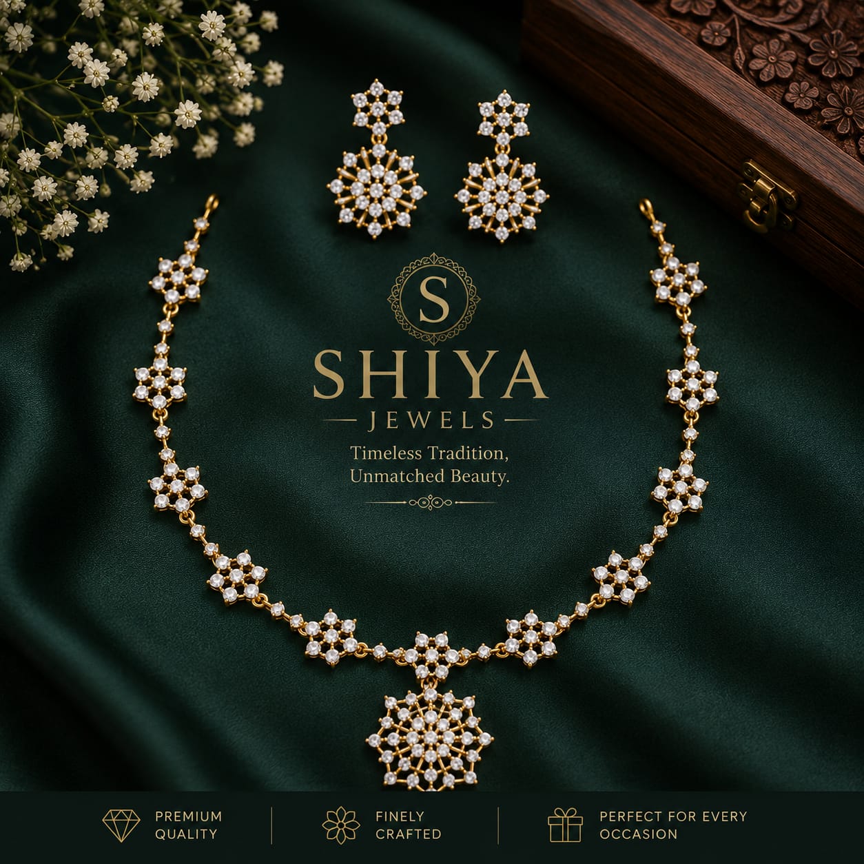 AD Floral Set by Shiya Jewels
