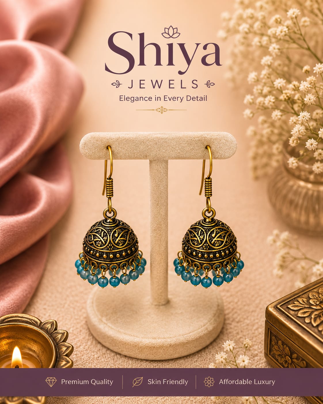 Brass Hanging jhumkas