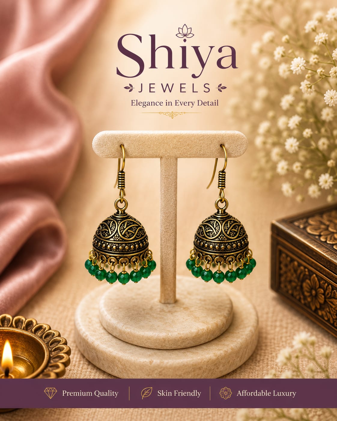 Brass Hanging jhumkas