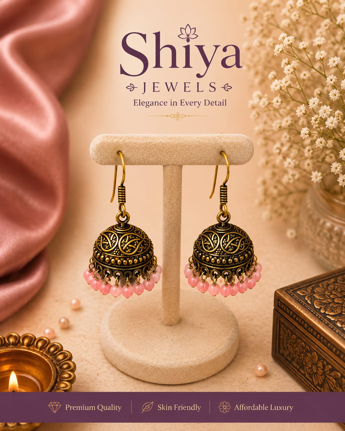 Brass Hanging jhumkas