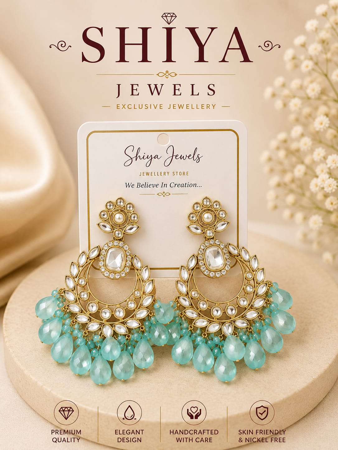 Beads Chandbali Ethnic Earrings