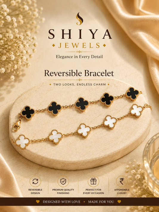 Anti Tarnish Clover Reversible Bracelet