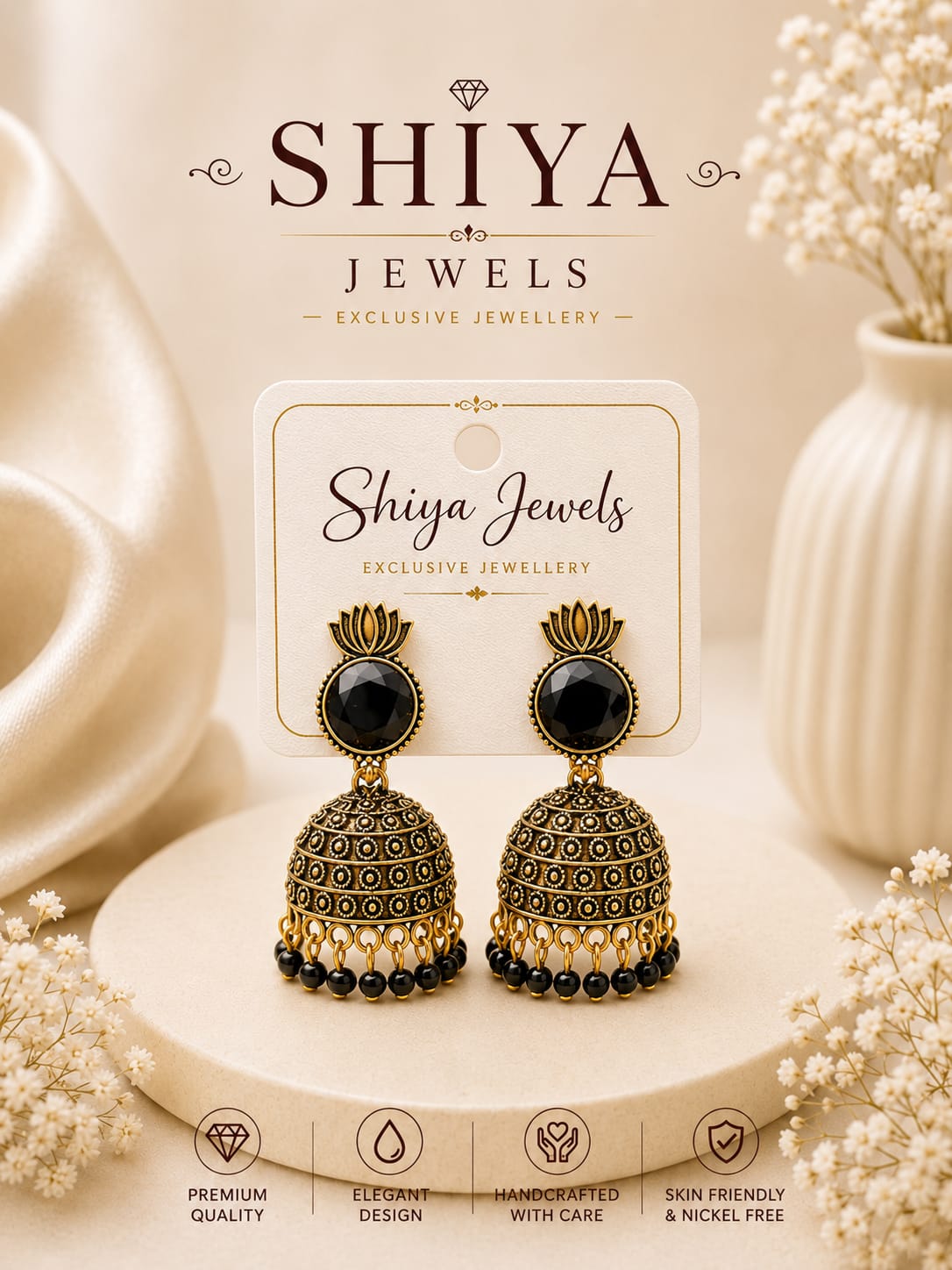 Crown Lotus Jhumkas