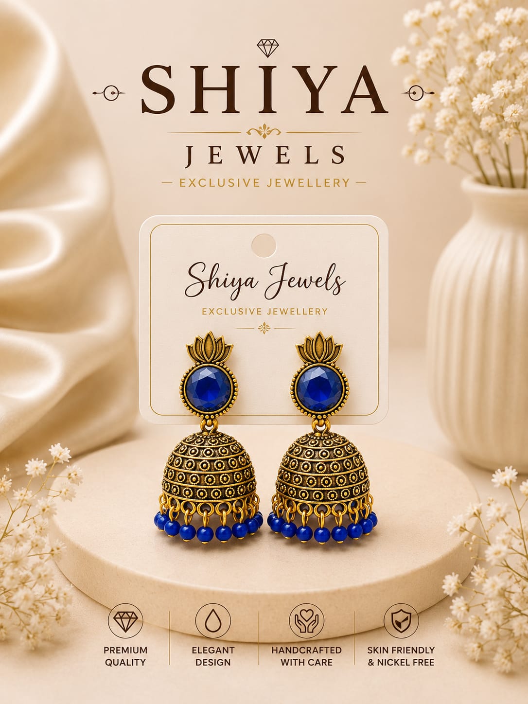 Crown Lotus Jhumkas