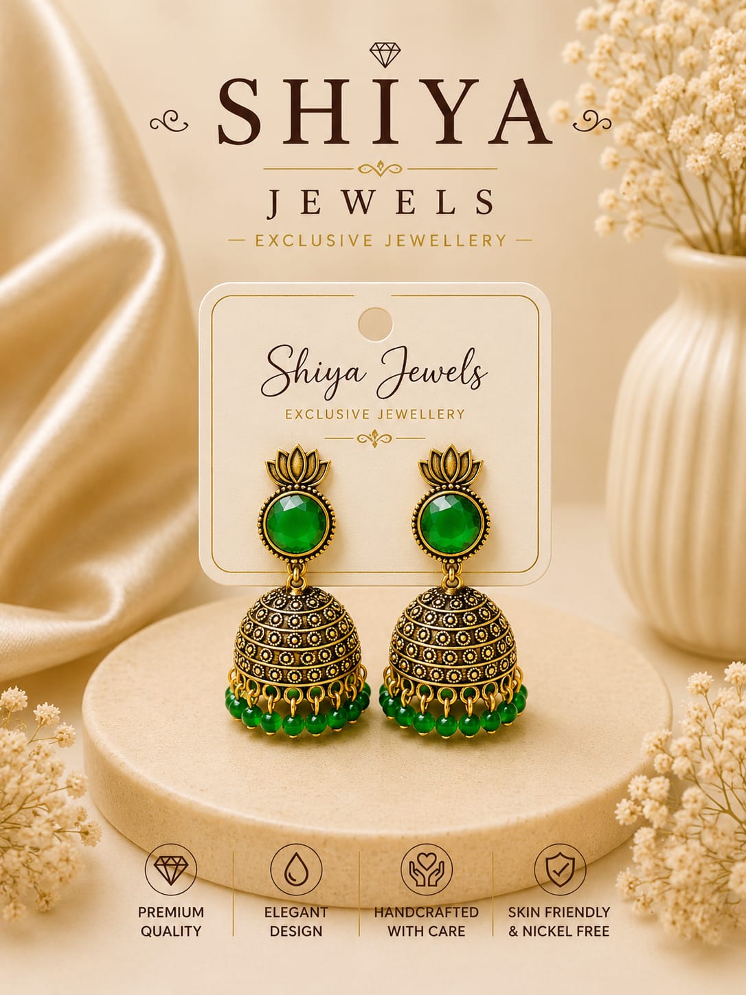 Crown Lotus Jhumkas