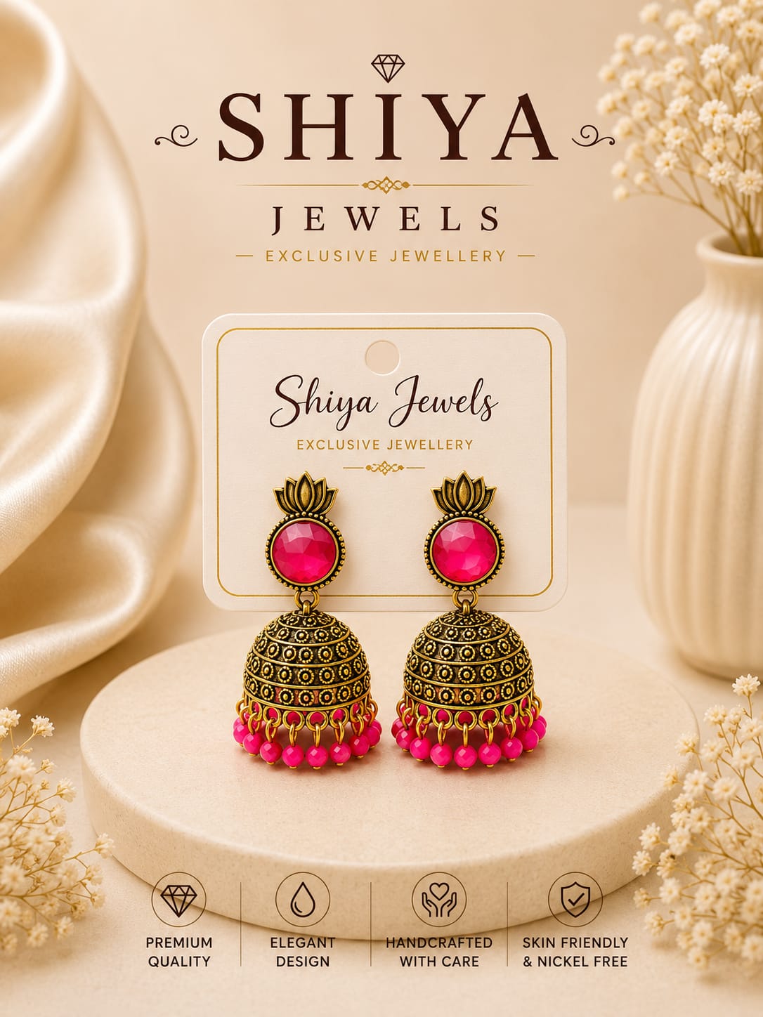 Crown Lotus Jhumkas