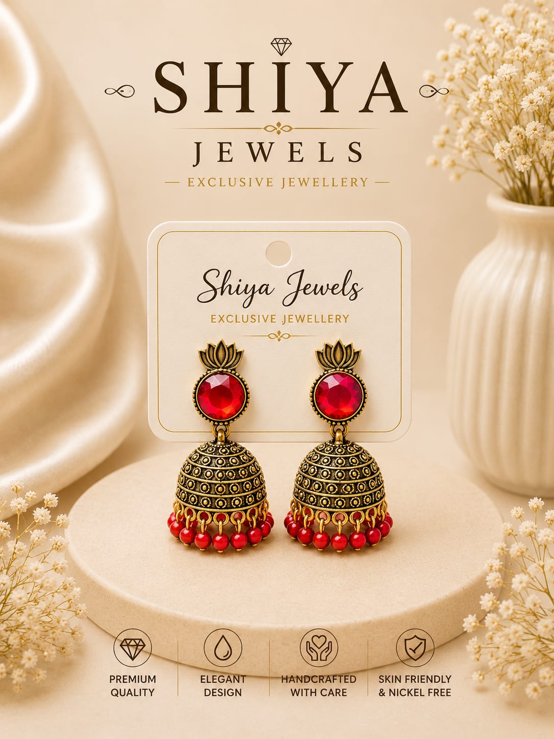 Crown Lotus Jhumkas