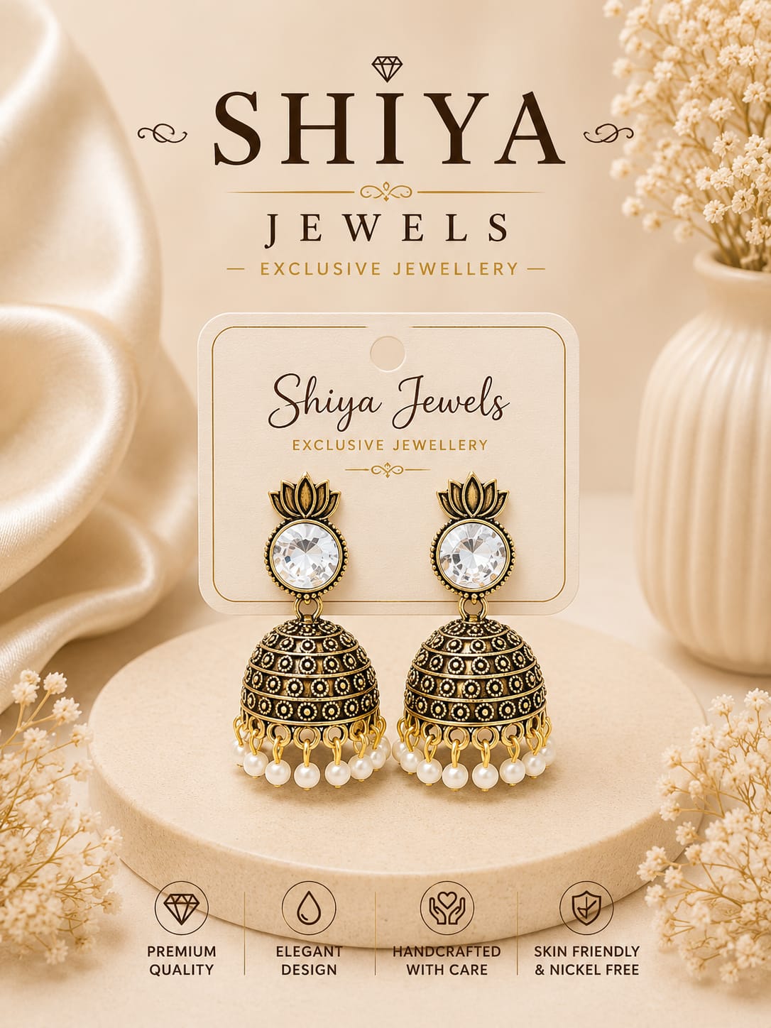 Crown Lotus Jhumkas