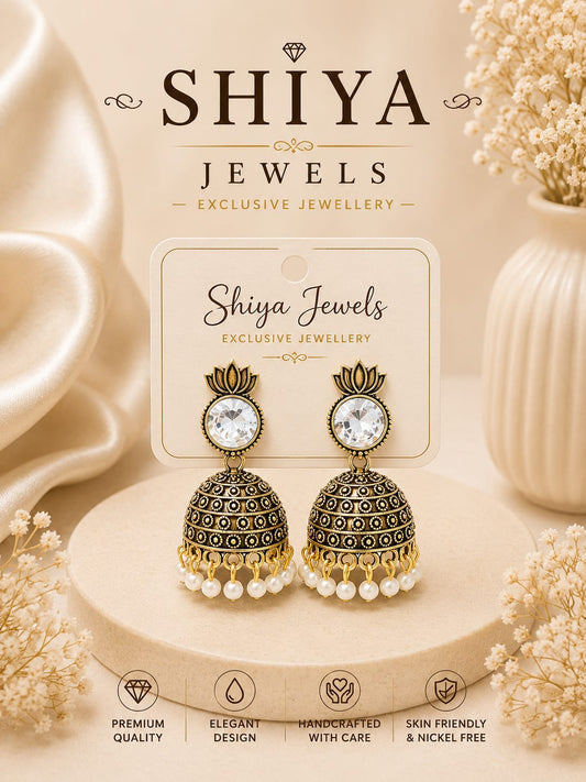 Crown Lotus Jhumkas