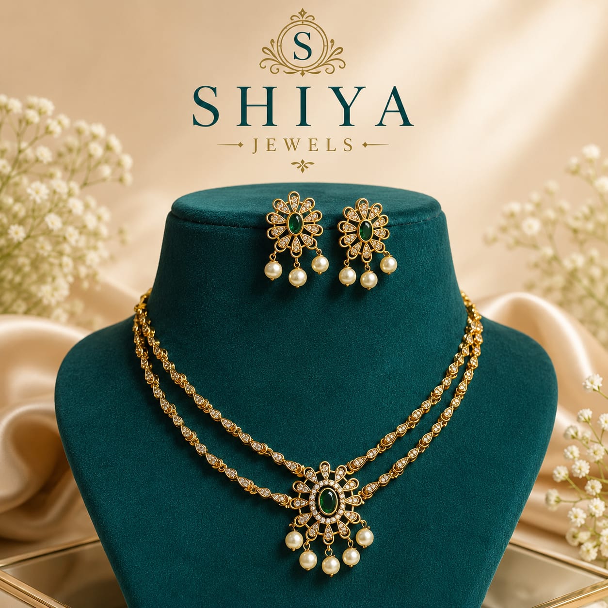 Double Layer Floral Chocker Set BY Shiya Jewels