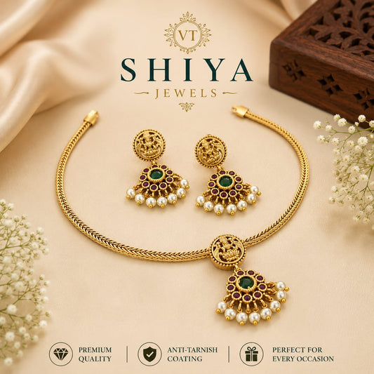Lakshmi Kemp Choker Set By Sheya Jewels