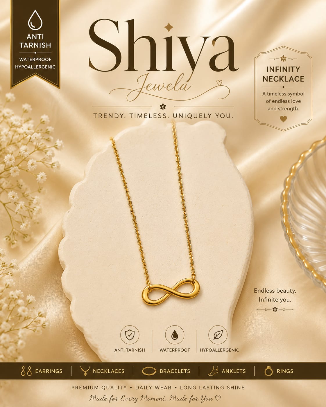 Anti Tarnish Infinity Chain necklace