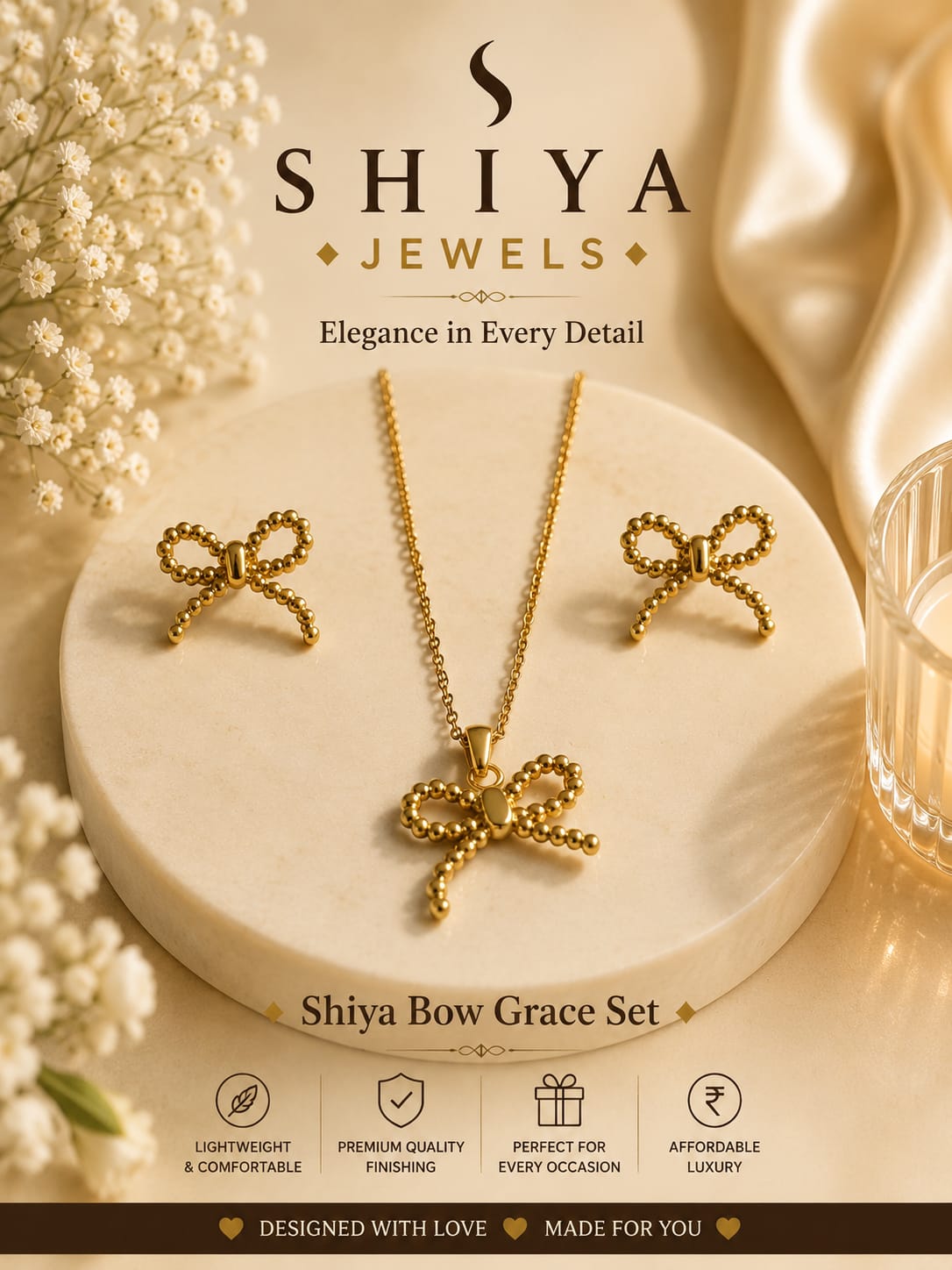 Shiya Bow Grace pendant set