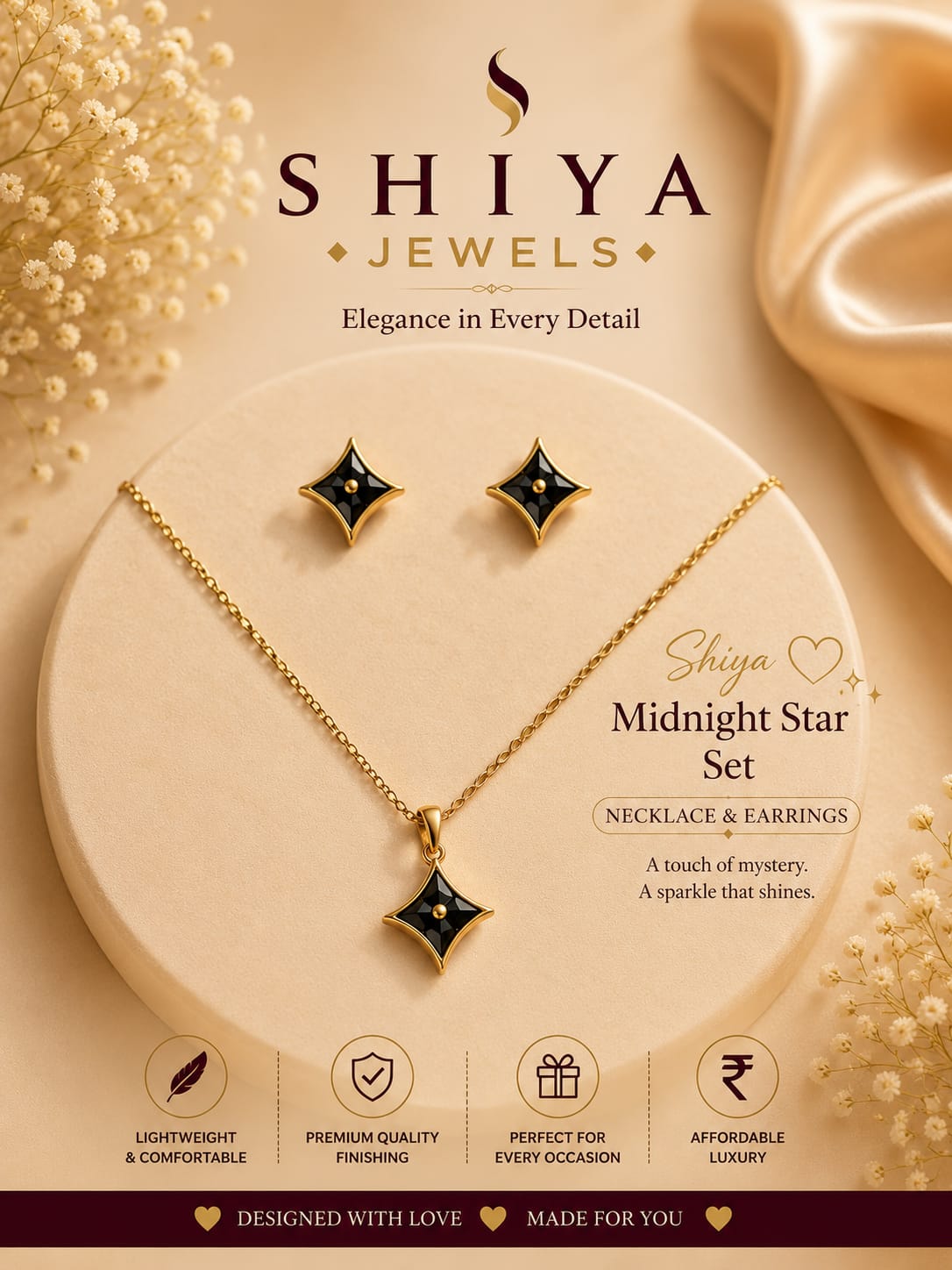 Anti Tarnish Star Necklace set