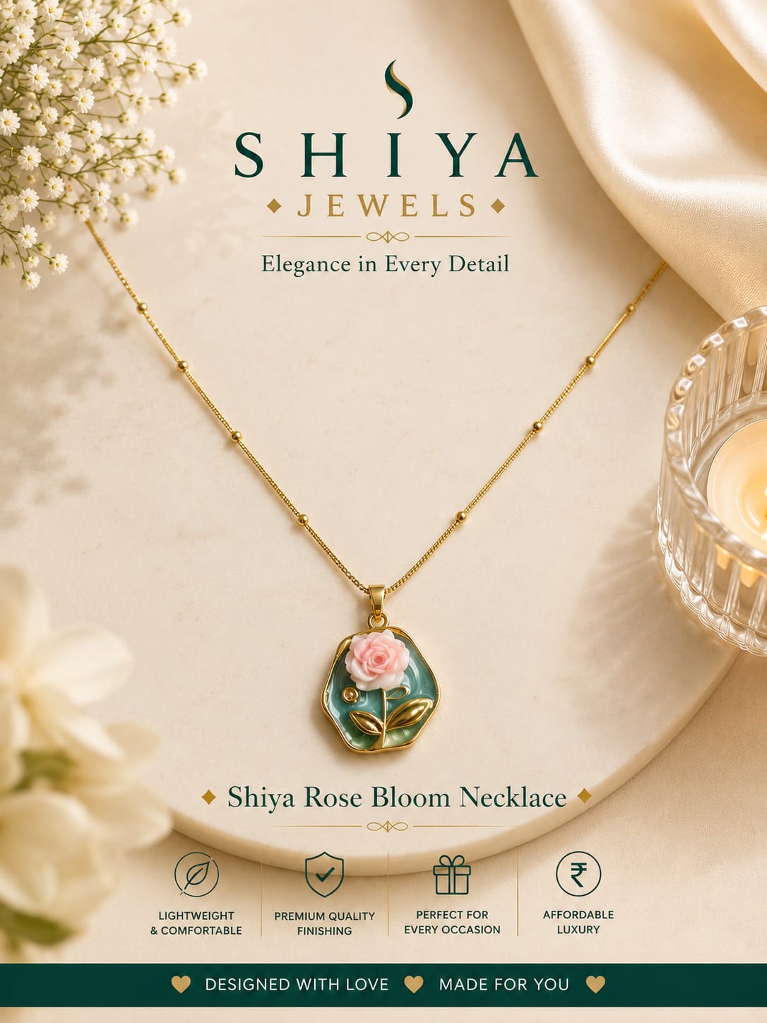 Shiya Rose Blossom Pendant Chain
