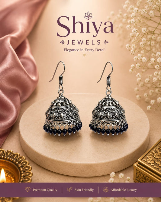 Silver Brass hanging Jhumkas