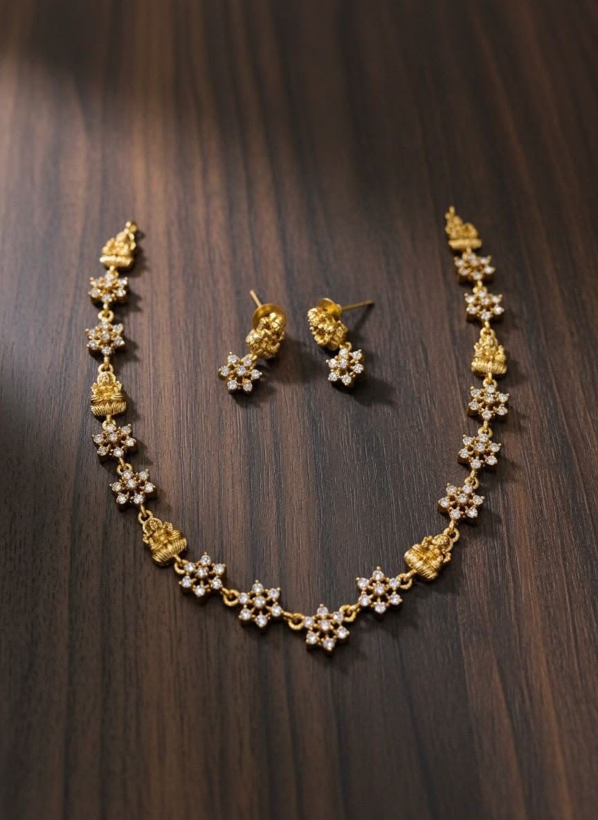 Lakshmi Floral Temple Jewelry set by Shiya Jewels