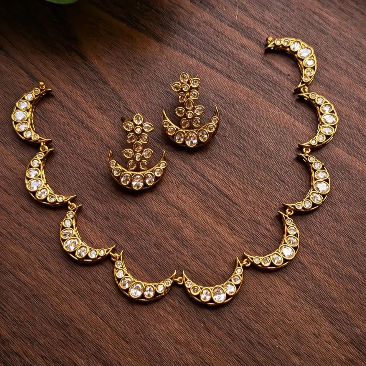 Chand Necklace With Chandbali Earrings by House of Shiya