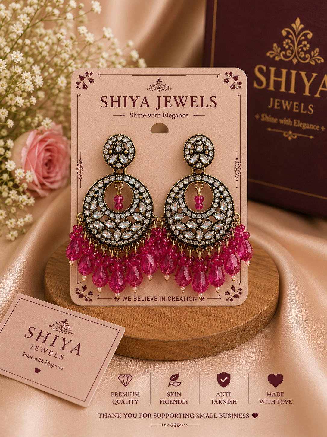 Kundan Chandbali earrings