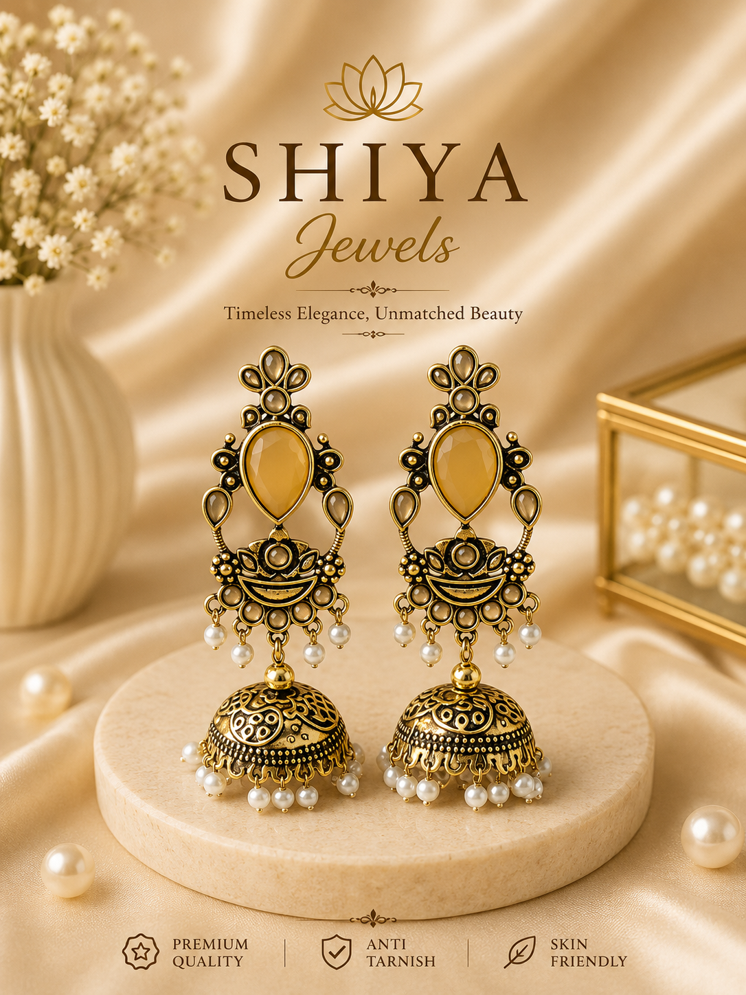 Navratri copper color jhumkas