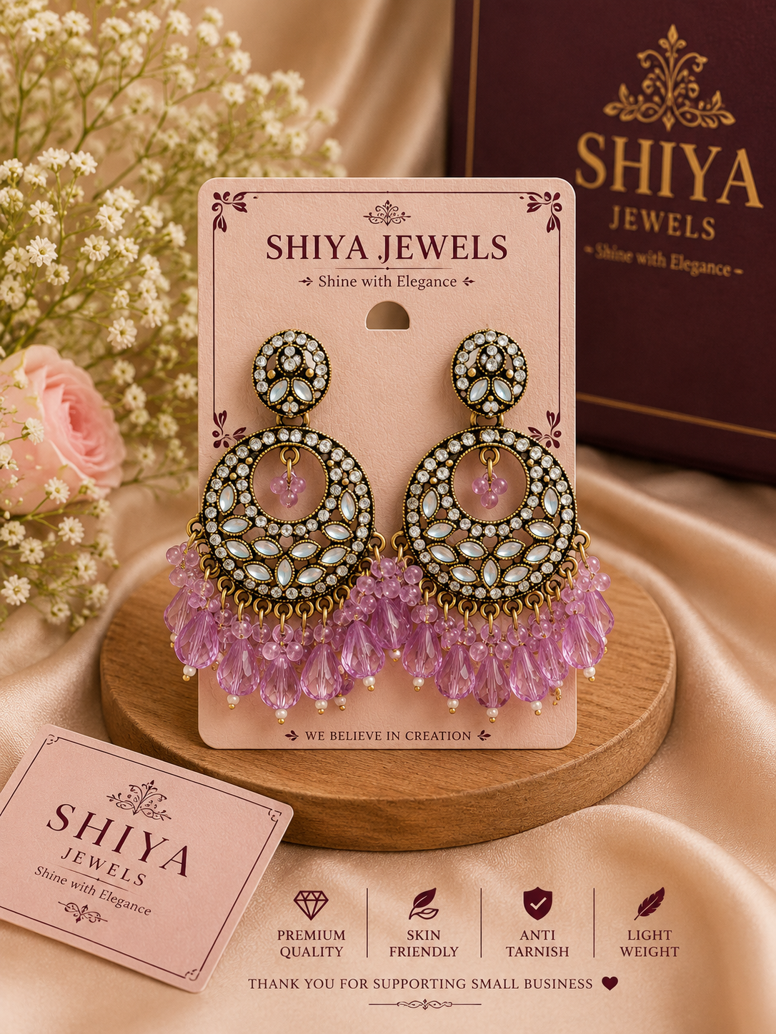 Kundan Chandbali earrings
