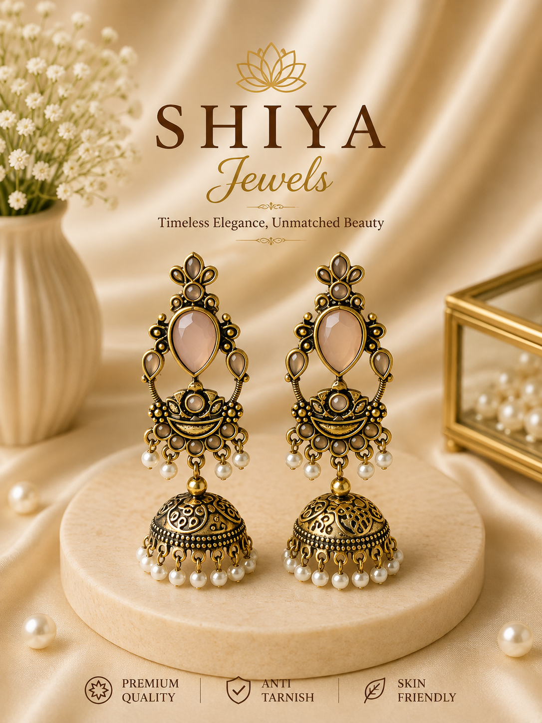 Navratri copper color jhumkas
