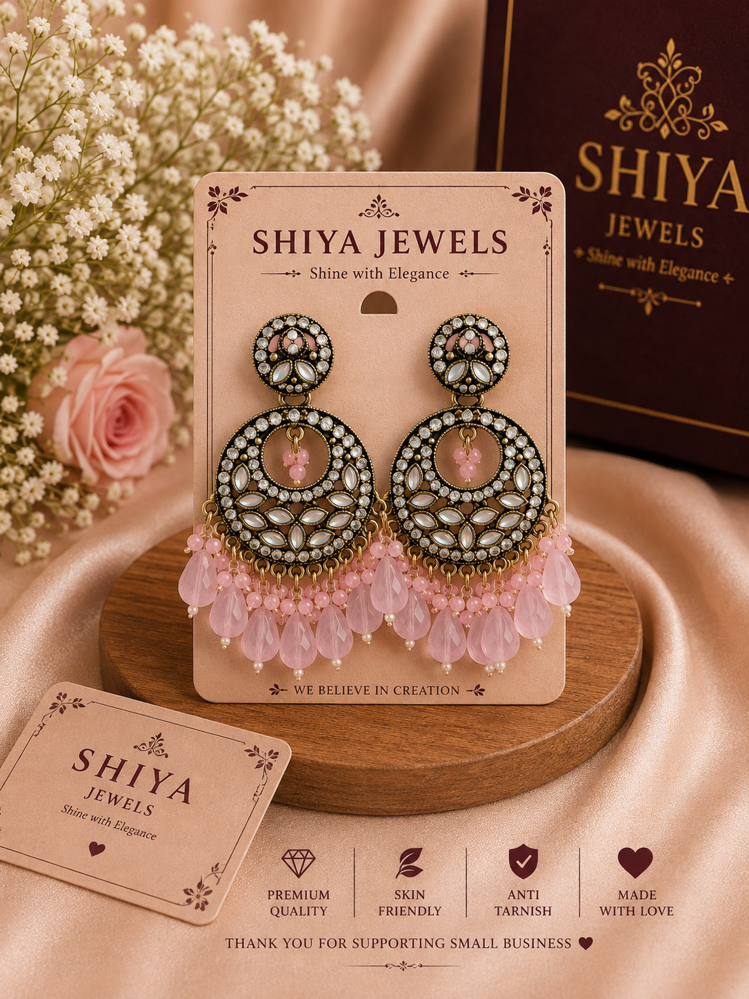 Kundan Chandbali earrings