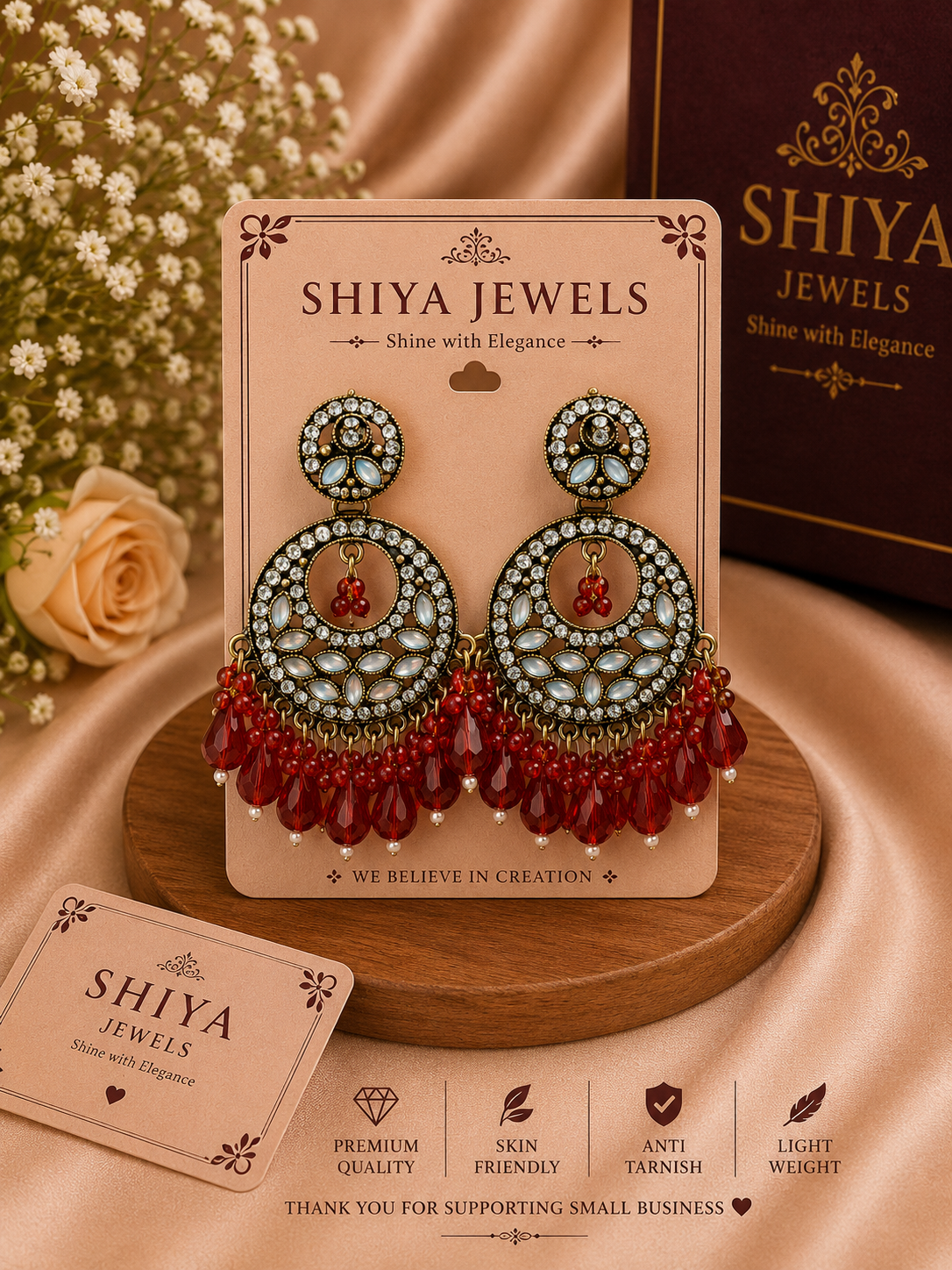 Kundan Chandbali earrings