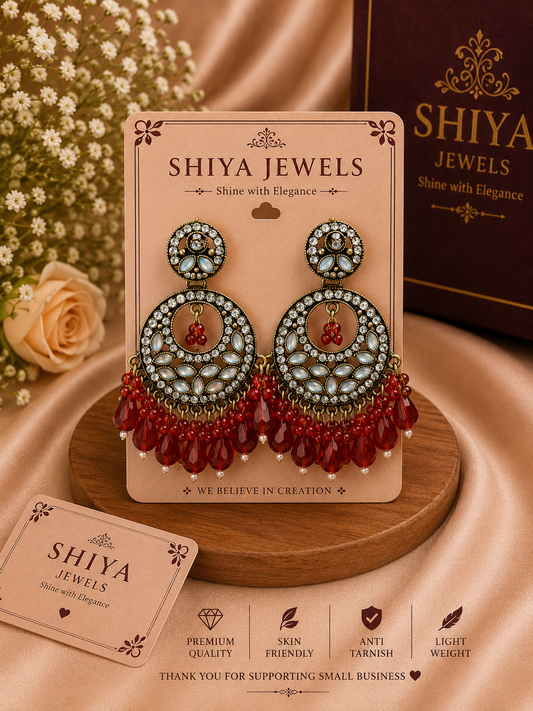 Kundan Chandbali earrings