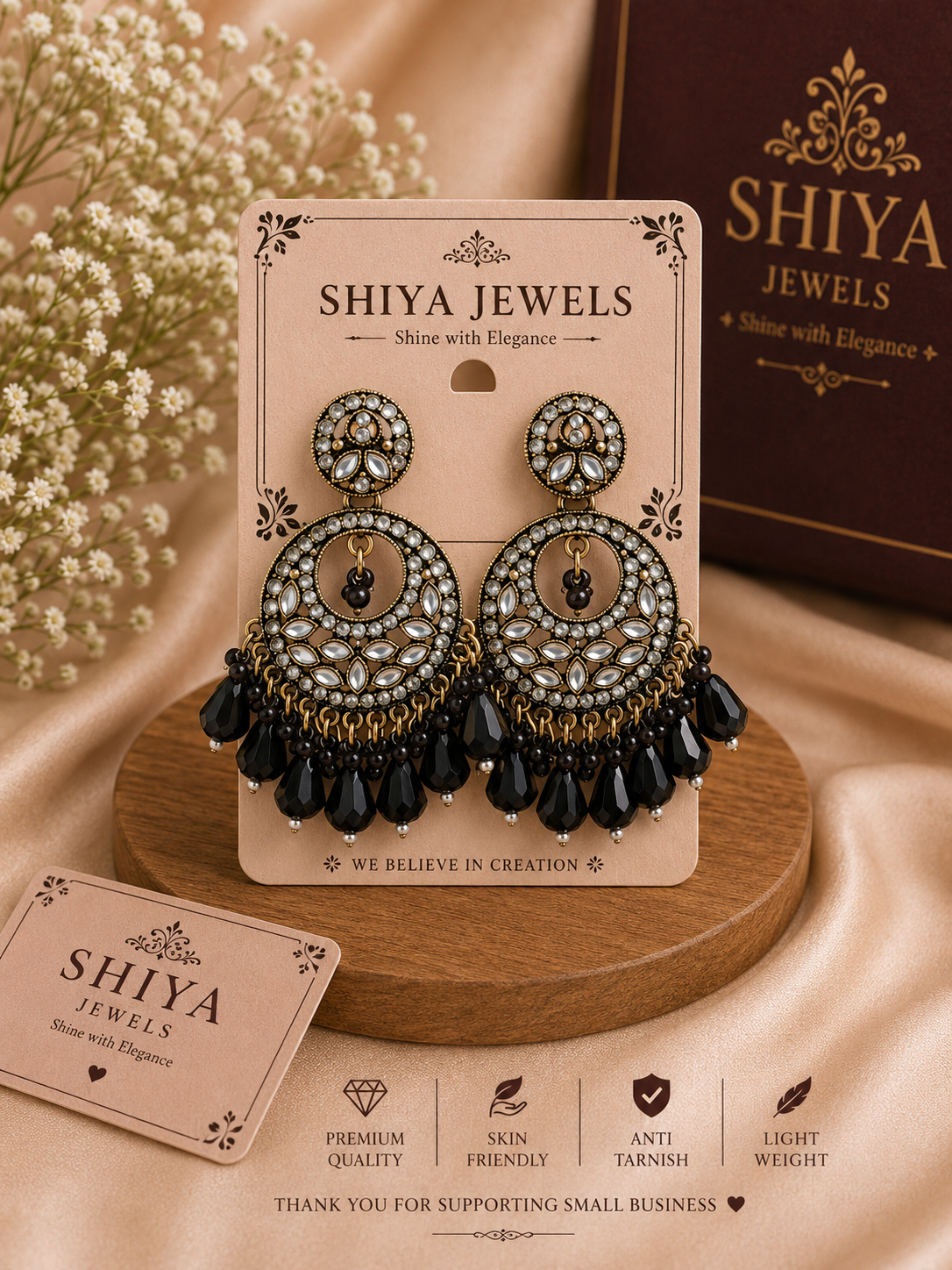 Kundan Chandbali earrings