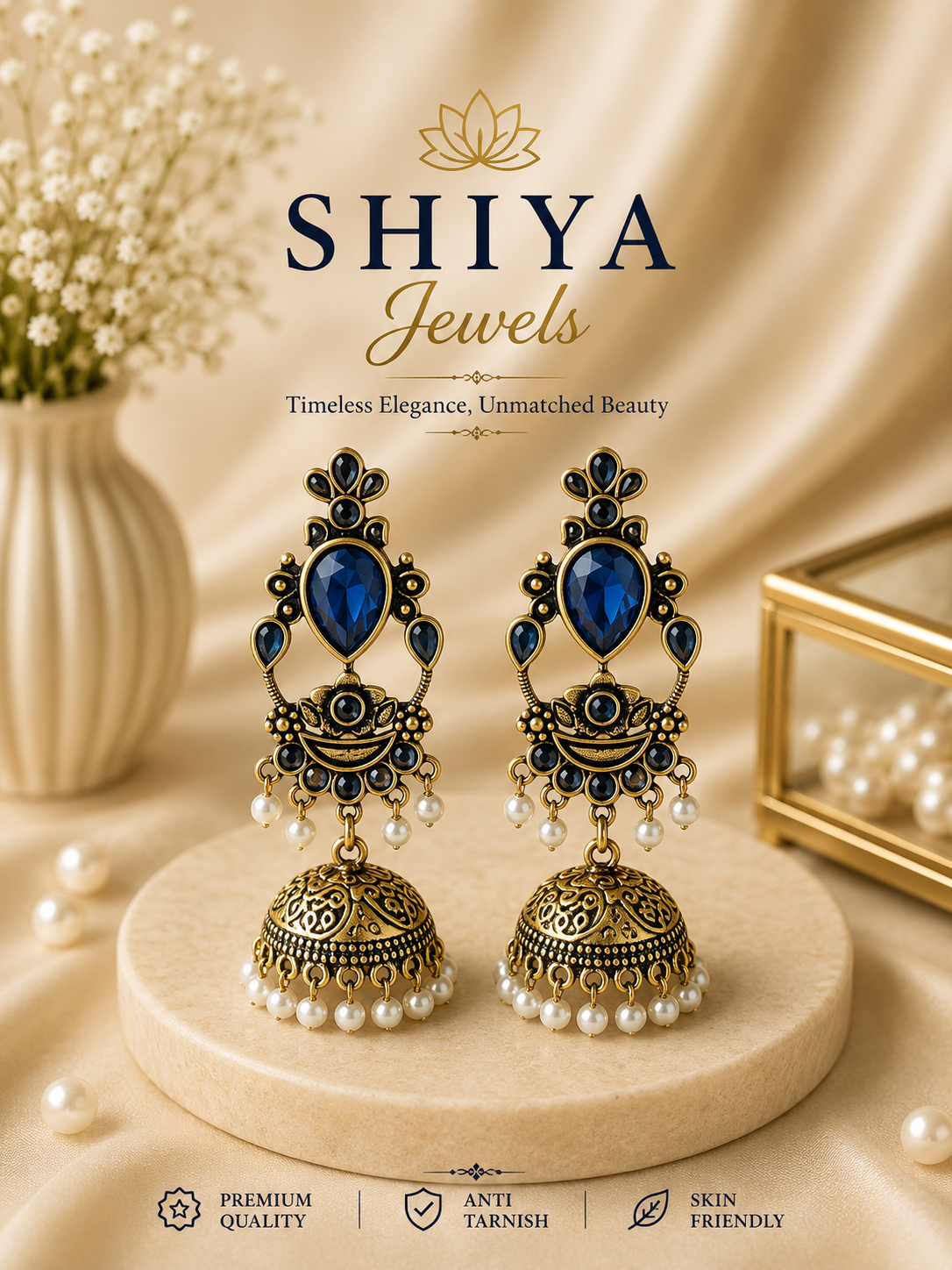 Navratri copper color jhumkas