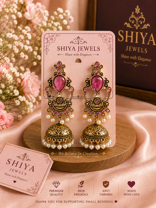 Navratri copper color jhumkas
