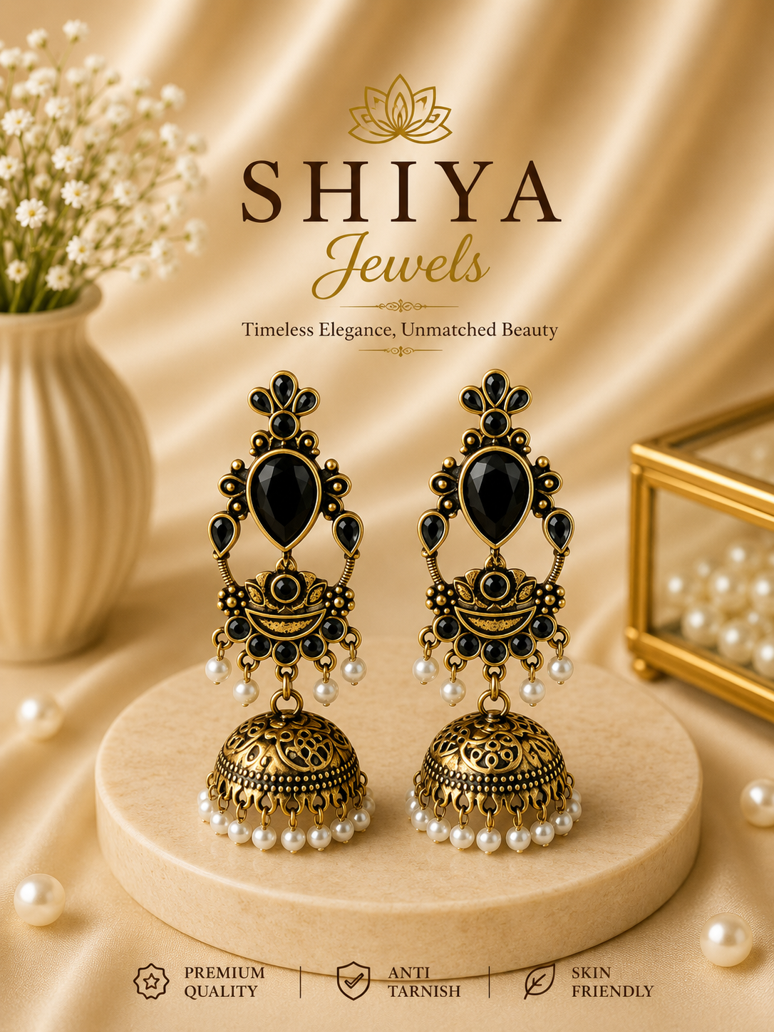 Navratri copper color jhumkas