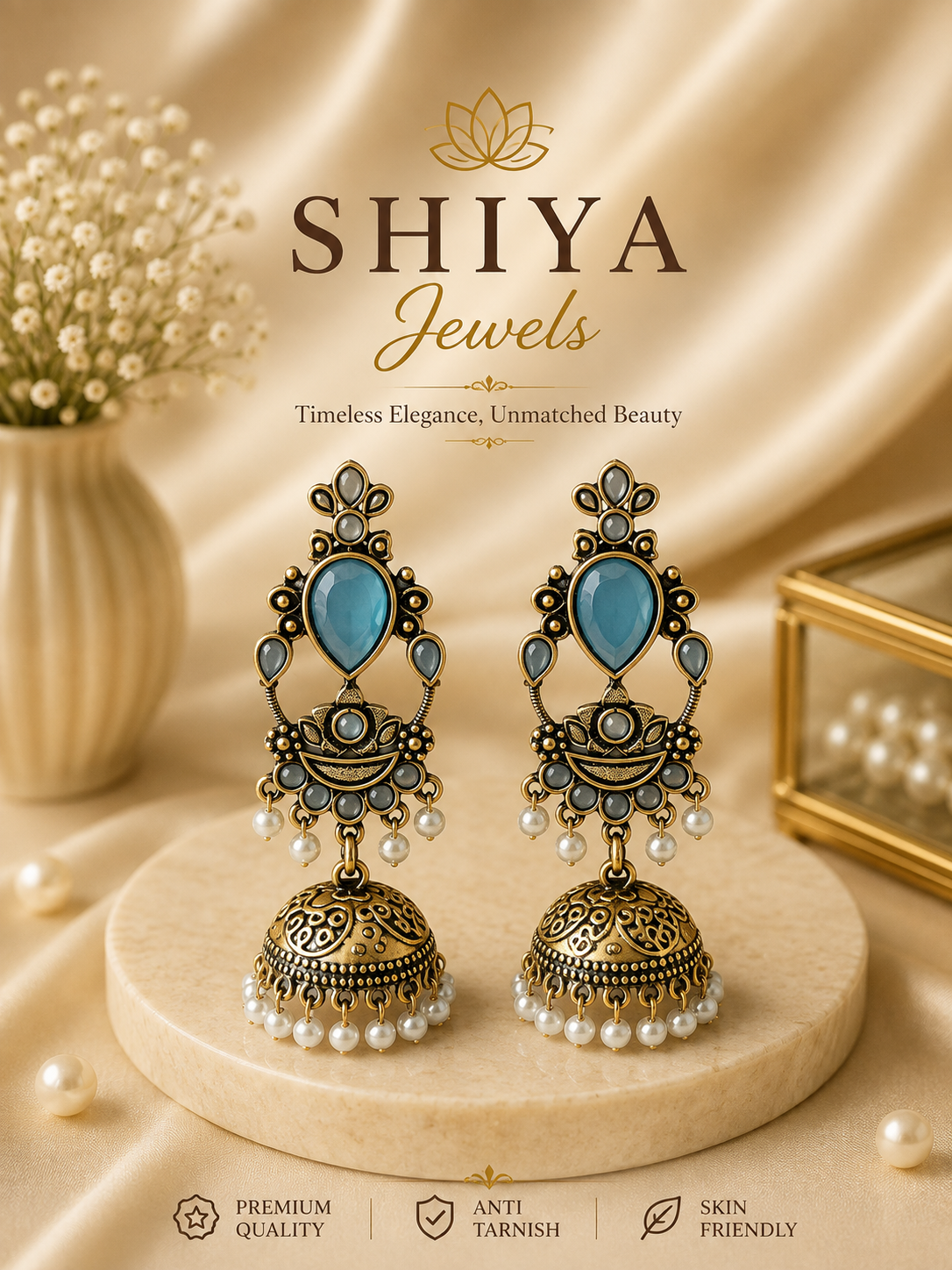 Navratri copper color jhumkas
