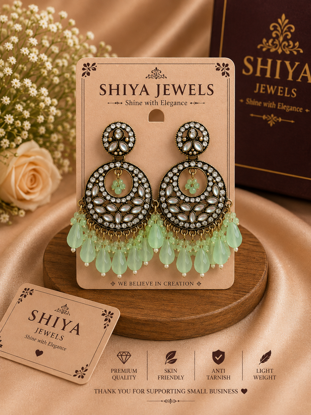 Kundan Chandbali earrings