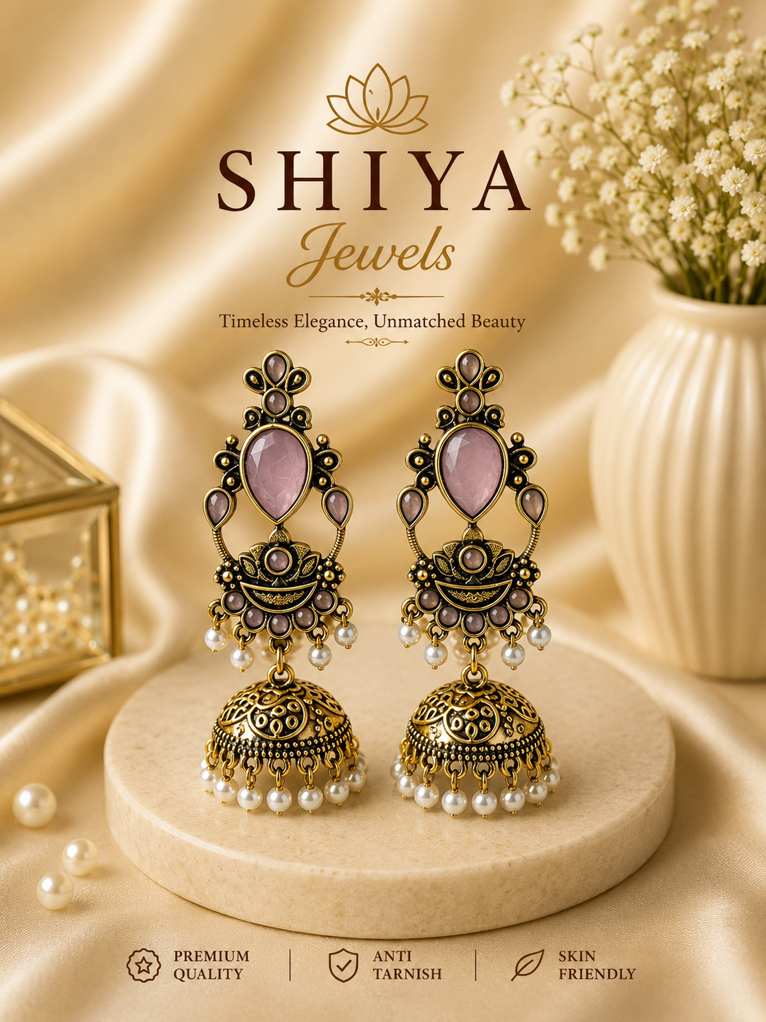 Navratri copper color jhumkas