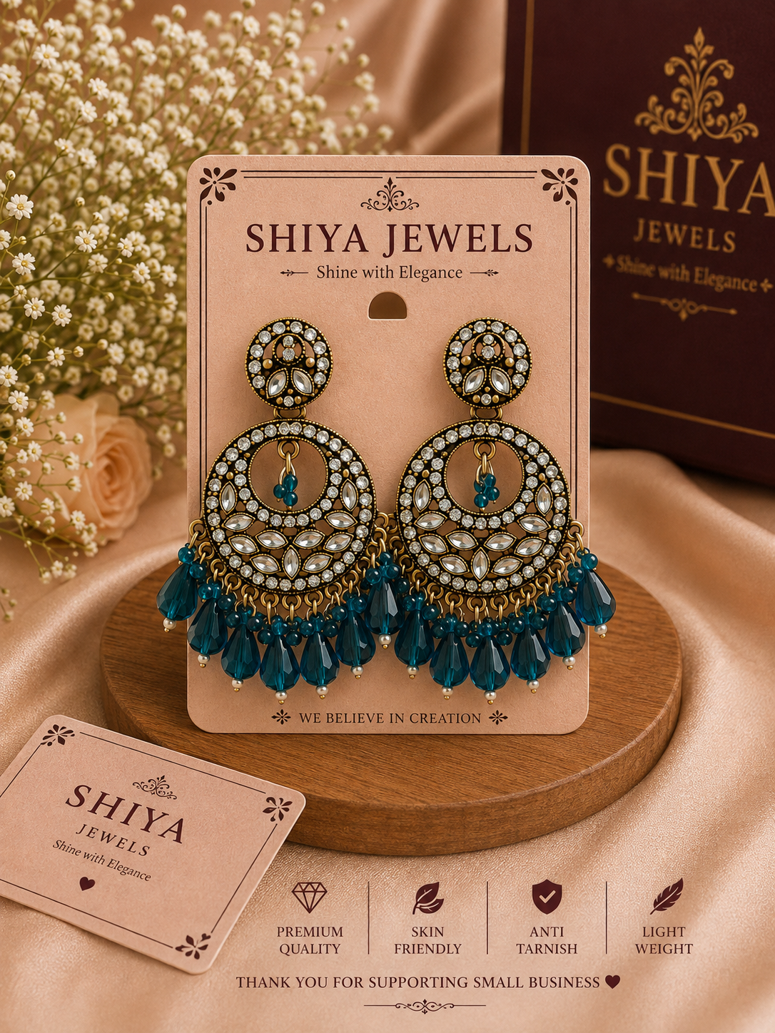 Kundan Chandbali earrings