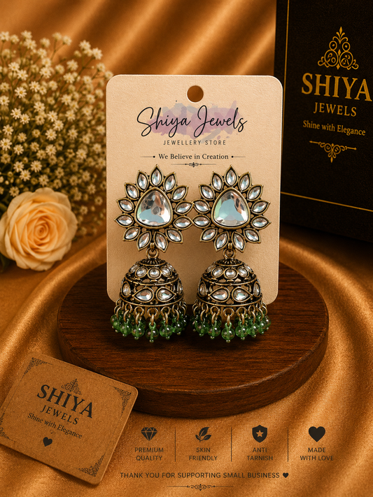 Sunflower Kundan jhumkas