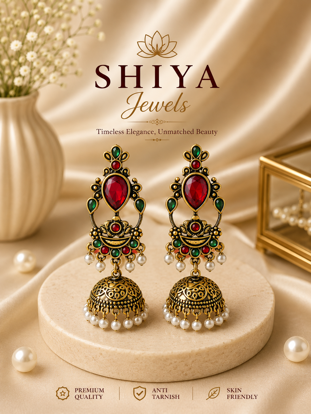 Navratri copper color jhumkas