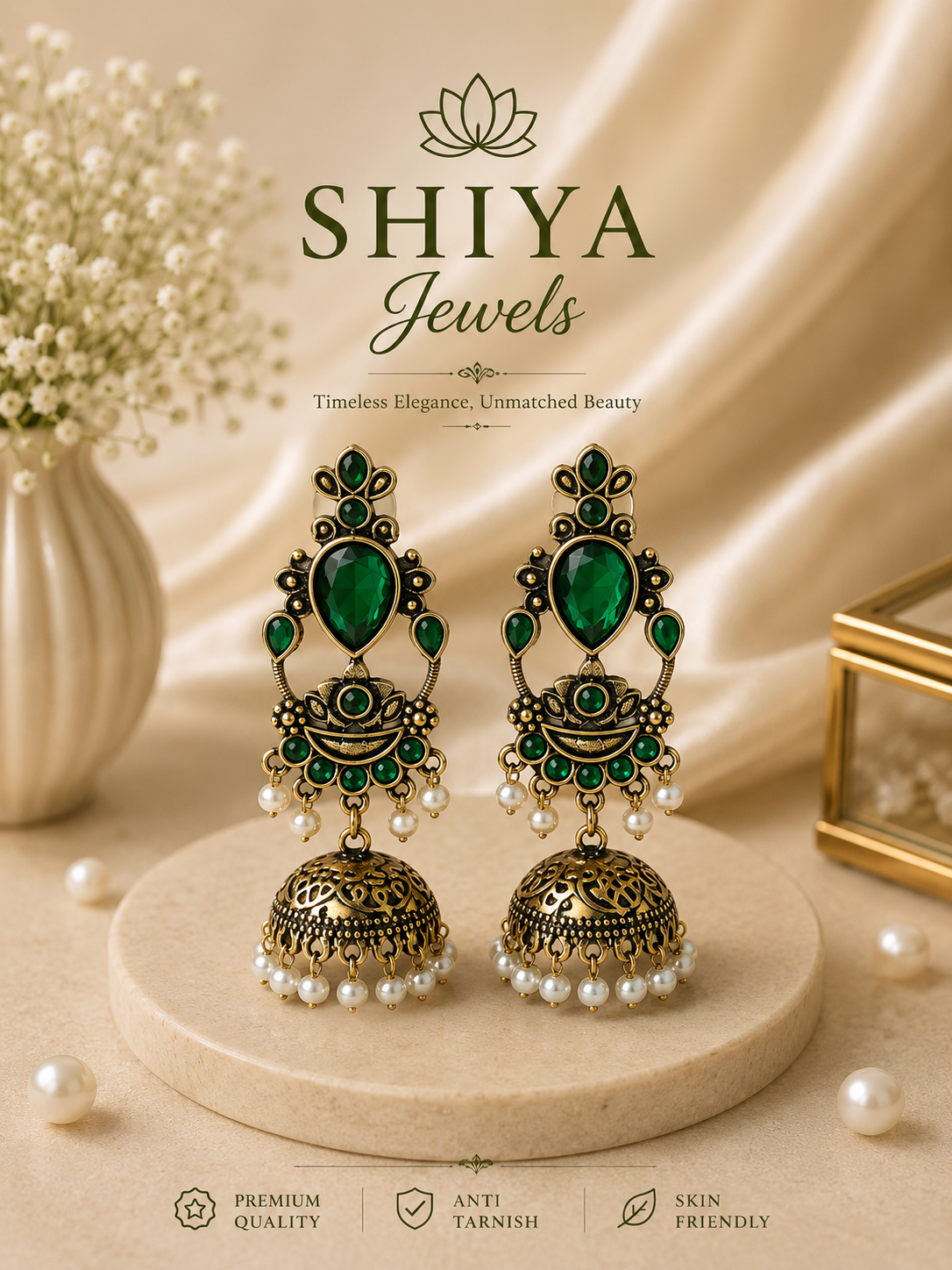 Navratri copper color jhumkas