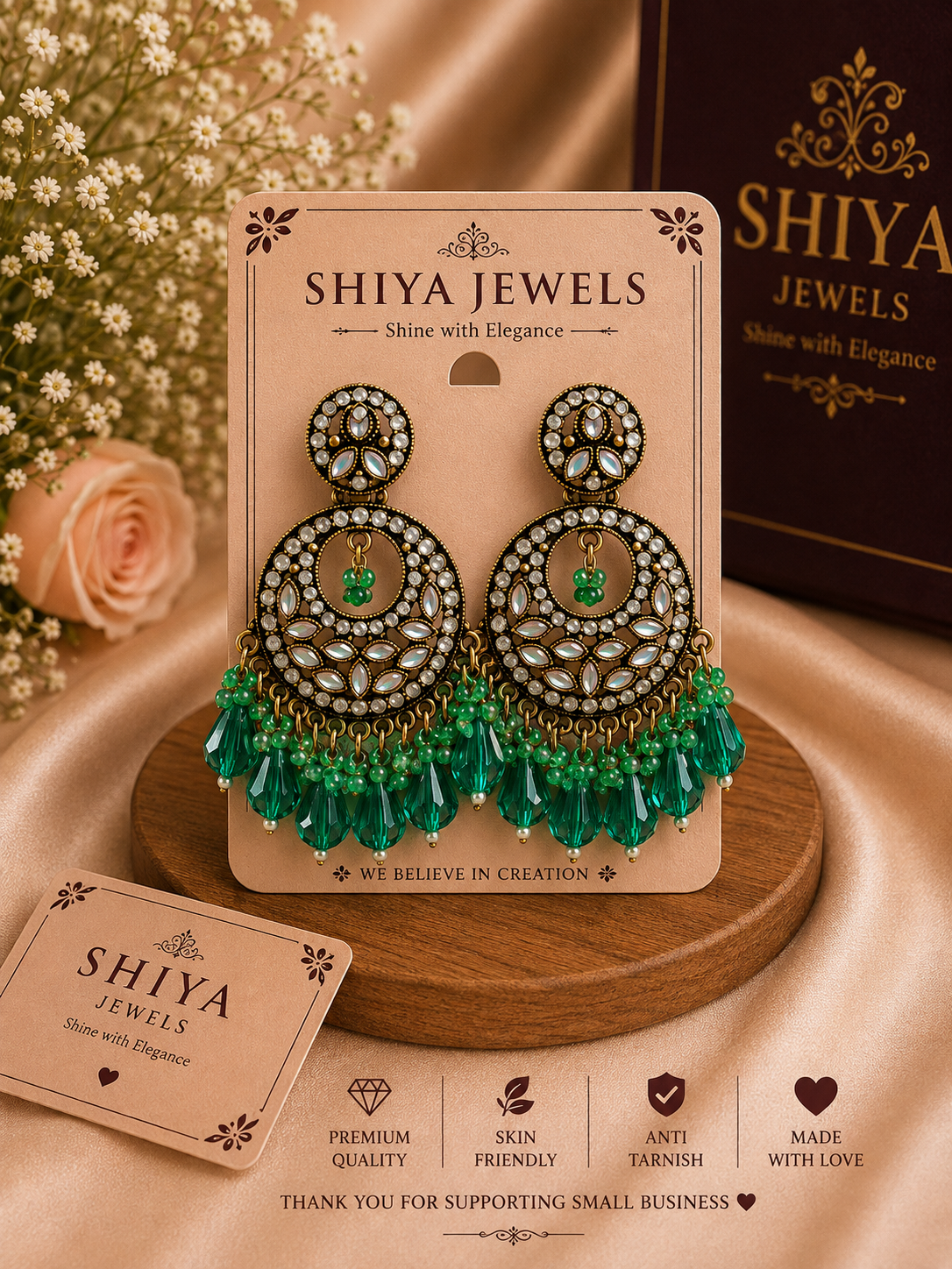Kundan Chandbali earrings